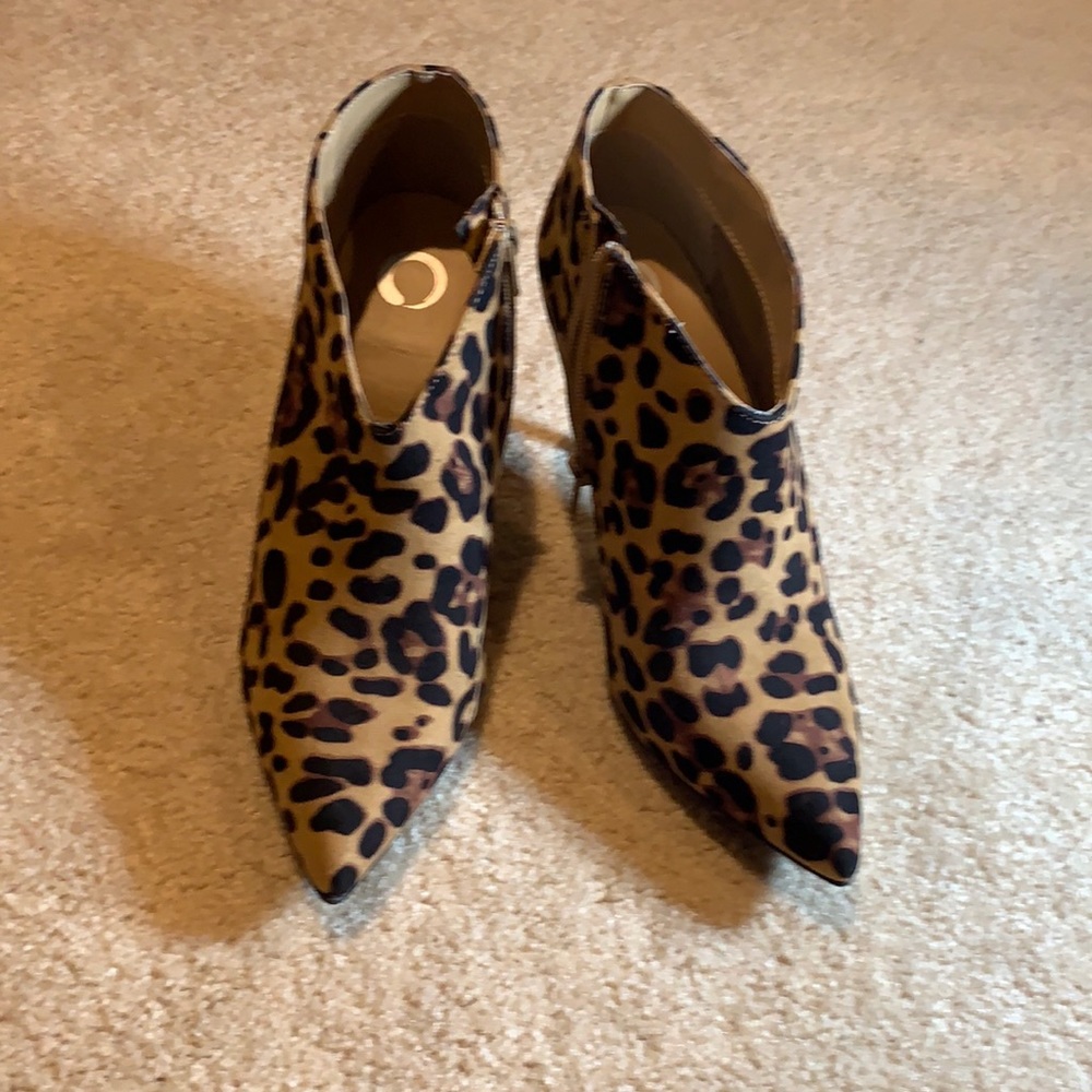 Leopard print booties
